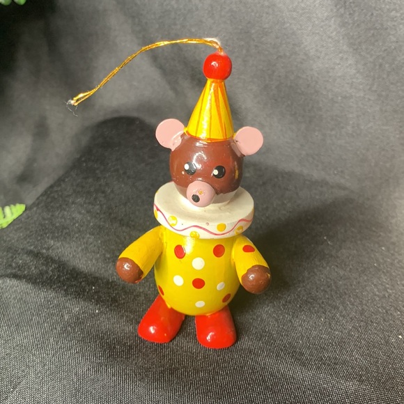 Set of 3 vintage hand painted wood clowns - Picture 5 of 10